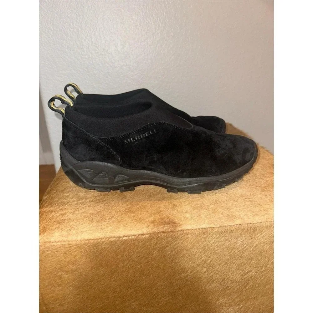 Merrell‎ Orbit Moc Black Performance Shoes Black Leather Suede Slip-On Men 11.5.